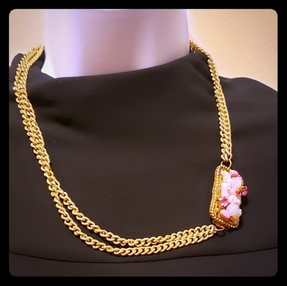 Women's vintage-look necklace ooak pendant